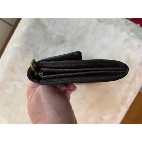 Authentic Louis Vuitton Damier Ebene Sarah Snap Wallet - Picture 4 of 11